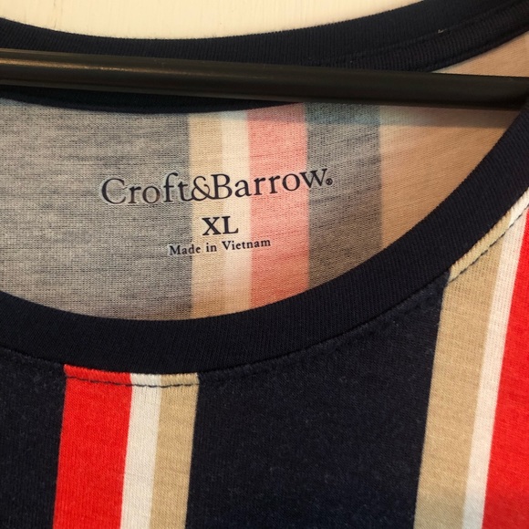 Striped Tunic Length Blouse Top - Picture 2 of 4